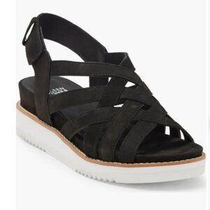 Eileen Fisher Hub Sandal in Black, Women's Strappy Adjustable Summer Comfort 8.5